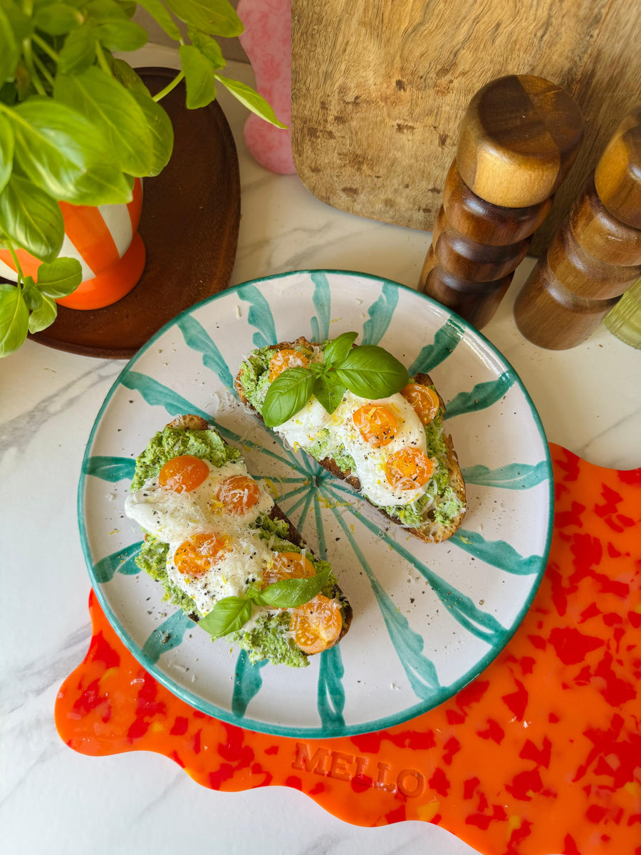 Smashed Pea Toast with Burrata